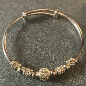 Elegant Genuine Silver (.990) Adjustable Bangle Bracelet